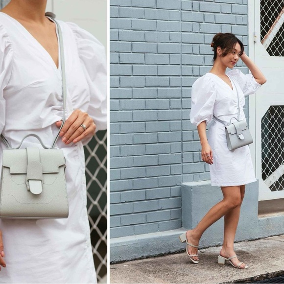 NWT Senreve Alunna Mini Pebbled Convertible Backpack Satchel Bag in Dove Gray - Picture 11 of 15